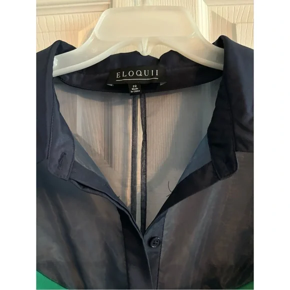 Eloquii A-line green and navy blue collar dress 💚💙 - Picture 5 of 6